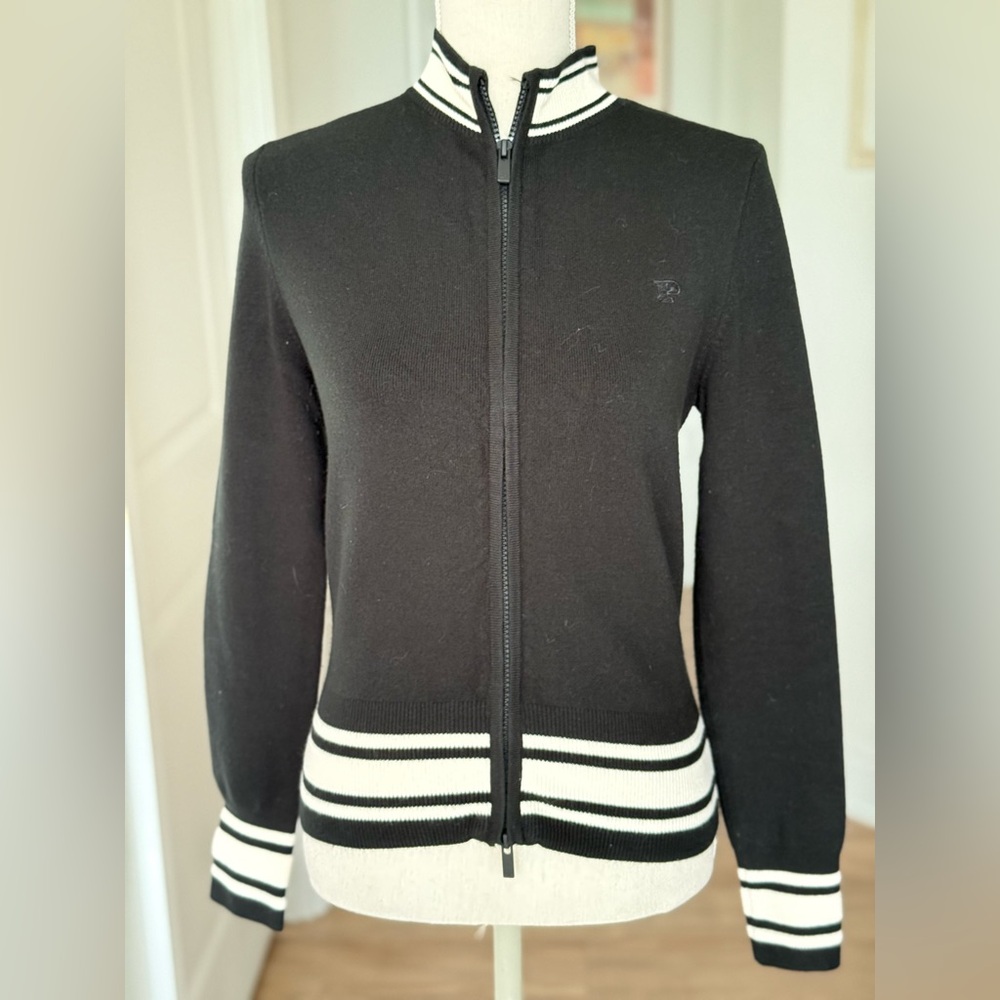 PINK Victoria's Secret Black Hoodie with White Stripes